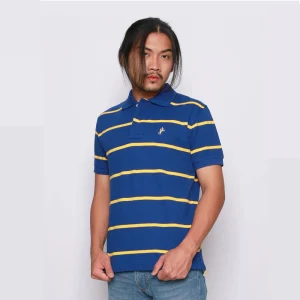 Polo Shirt Yarn Dyed - 100% fully combed Cotton - Royal Blue Yellow by Retailpolo